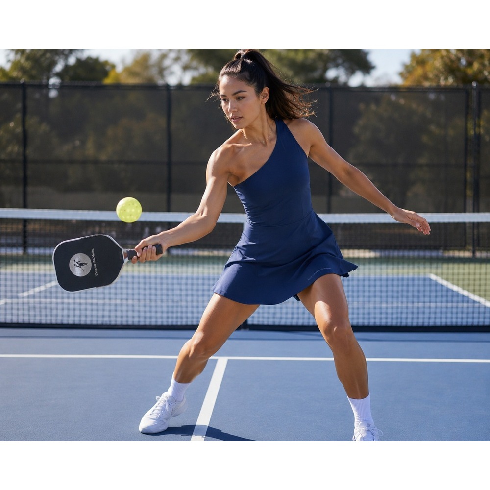 Outdoor Voices One Shoulder Active Dress Navy Blue Performance NWT M Pickleball